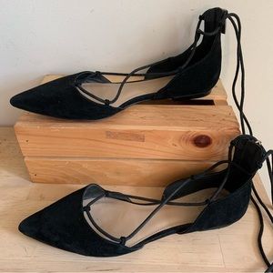 Vince Camuto suede lace up flats